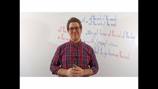 in the end یا at the end