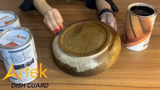 آموزش رنگ آمیزی کاسه چوبی با روغن آرتک