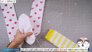 آموزش ساخت عروسک جورابی-عروسک با جوراب-عروسک پولیشی-آموزش دوخت عروسک خرگوش