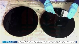 آموزش نقاشی با رزین-آموزش نقاشی آبستره-رزین همراه با مایع اکریلیک