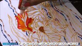 فیلم آموزش ویترای-آموزش نقاشی روی ظروف-طراحی قاب برای شیشه نقاشی شده 4