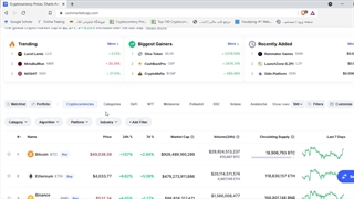 فیلترنویسی در coinmarketcap : کوین مارکت کپ