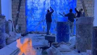 نصب سنگ مرمر بصورت بک لایت ( گروه رامان استون )