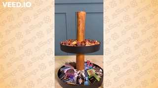 خرید استند ۲طبقه گرد فلزی دسته چوبی