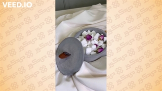 خرید قندان بتنی بند چرمی طوسی