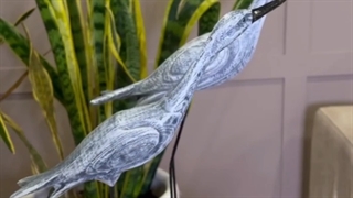 ست دوتایی مجسمه پلی رزین مدل مرغ ماهی خوار