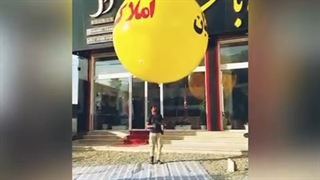 بالن تبلیغاتی برای املاک باغبان- نصب در نوشهر مازندران