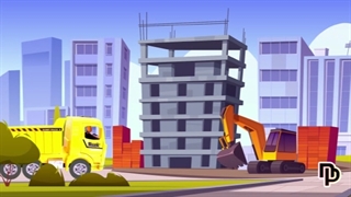 ماشین بازی / اسباب بازی کودکان / ماشین های اسباب بازی در حال کار در ساخت و ساز
