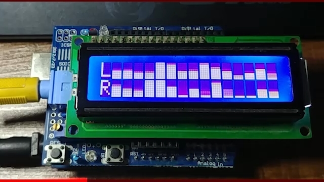 Audio Spectrum Analyzer & LCD 2x16 - نماشا