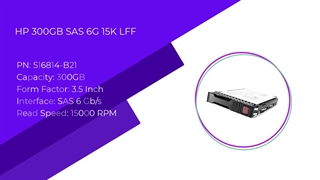 هارد سرور اچ پی HP 300GB 6G SAS 15K LFF DPبا پارت نامبر 516814-B21