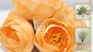 سرگل پیونی متوسط قلبهی | گل مصنوعی پیونی قلبهی