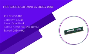 رم سرور اچ پی HPE 32GB (1x32GB) Dual Rank x4 DDR4-2666با پارت نامبر 815100-B21