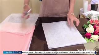 آموزش آسان گل آرایی-آموزش گل آرایی گلدان-نحوه پیچیدن دسته گل رز
