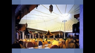 زیباترین سقف خیمه ای کافه رستوران -سقف کششی حیاط کافه رستوران