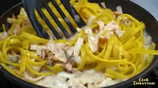 طرز تهیه پاستا کرمی کاربونارا