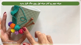 تزیین لیوان ماگ با خمیر پلیمری میهن طرح بافتنی