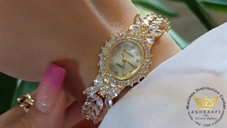 ساعت رویال کرون نگین دار طلایی Royal Crown Diamond L1