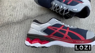 کفش کتانی مردانه پیاده روی سرمه ای قرمز اسیکس Asics KAYANO26 مدل 3135