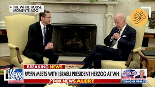 چرت زدن بی موقع جو بایدن در دیدار با اسحاق هرتزوگ رئیس جمهور اسرائیل