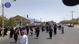 همزمان با دوم محرم ، حرکت نمادین کاروان نینوا در بیرجند