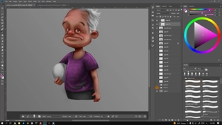 آموزش رایگان نقاشی دیجیتال - پیرمرد3 - آرت تول 14 از 17