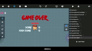 ساخت منوی Game over